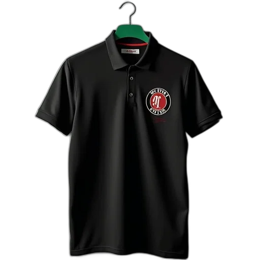 staff, black, polo, shirt, logo, left, chest, area transparent PNG cut-out