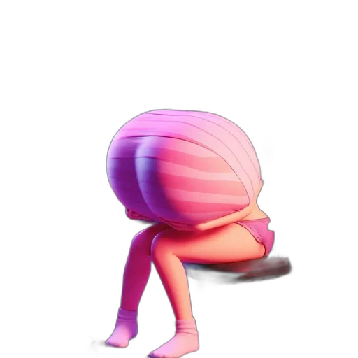 hair, creature, hat, shoes, 3d render, concept art, vaporwave, pixel art transparent PNG cut-out