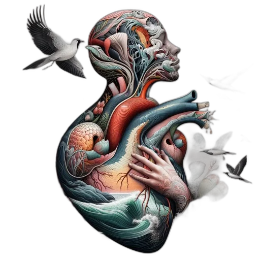 creature, mask, concept art, fantasy art, photorealistic, artistic, rendering, features transparent PNG cut-out