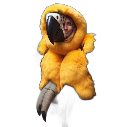 creature, animal, jacket, staff, concept art, 3d render, individual, wears transparent PNG cut-out