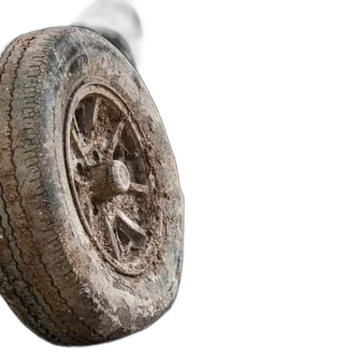 car, jewelry, shoes, weapon, 3d render, photorealistic, weathered, tire transparent PNG cut-out