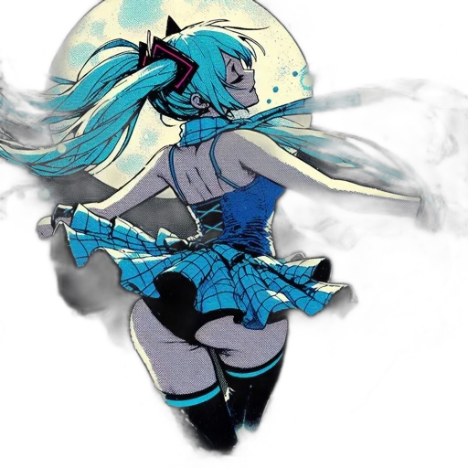 staff, comic book art, concept art, anime, fantasy art, blue, monochrome, dark transparent PNG cut-out