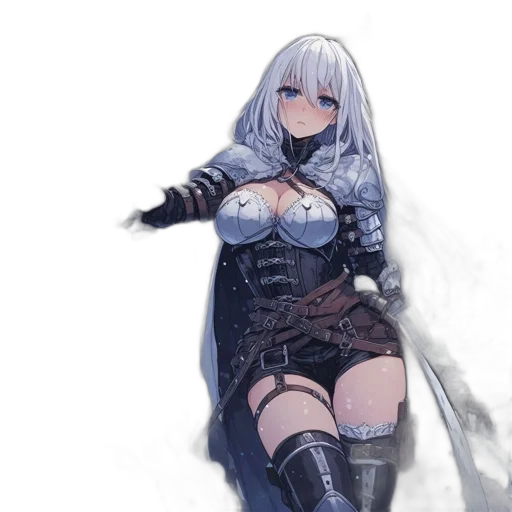 dress, sword, weapon, dragon, fantasy art, concept art, pixel art, anime transparent PNG cut-out