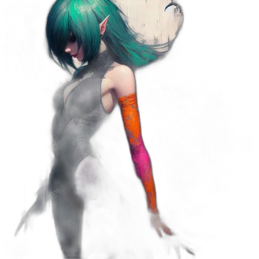 dress, mask, creature, robot, concept art, fantasy art, watercolor, anime transparent PNG cut-out