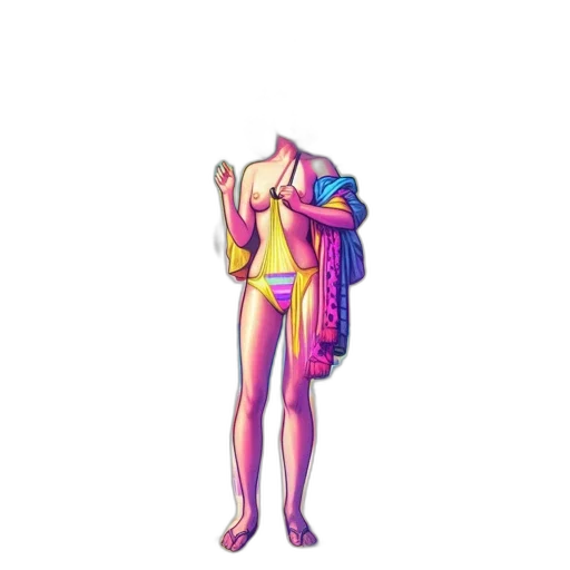 jacket, dress, robot, staff, vaporwave, pixel art, 3d render, concept art transparent PNG cut-out