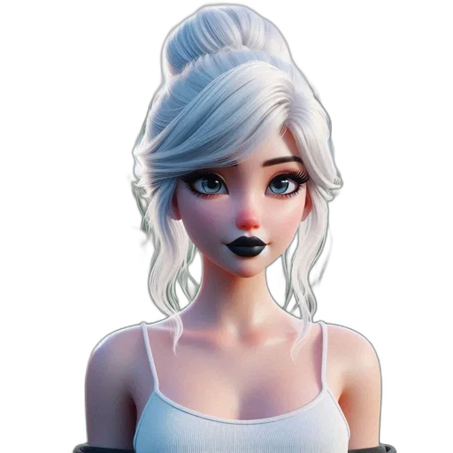face, concept art, fantasy art, 3d render, cartoon, blue, monochrome, dark transparent PNG cut-out