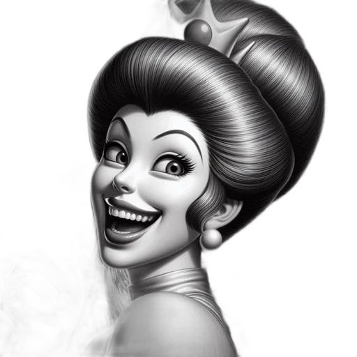 face, crown, staff, hair, cartoon, photorealistic, concept art, pencil sketch transparent PNG cut-out