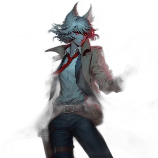 jacket, mask, staff, creature, concept art, watercolor, pixel art, fantasy art transparent PNG cut-out