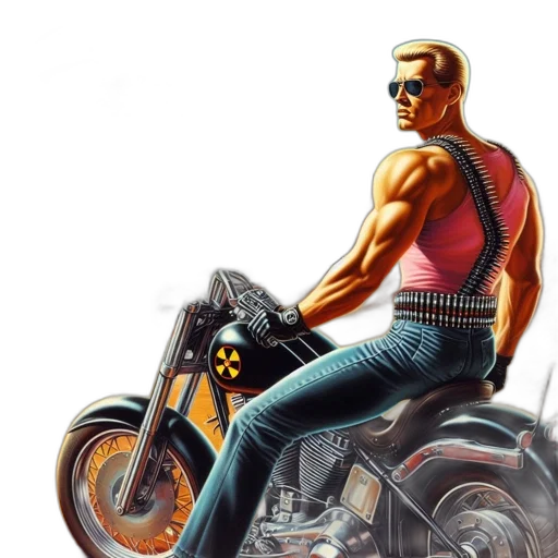 comic book art, concept art, photorealistic, cyberpunk, man, wearing, sunglasses, riding transparent PNG cut-out