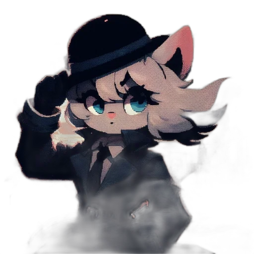 hat, mask, creature, staff, watercolor, pixel art, anime, concept art transparent PNG cut-out