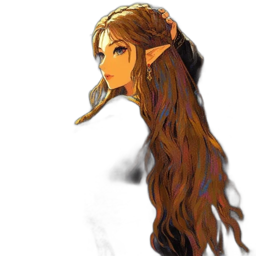 dragon, hair, face, staff, fantasy art, concept art, pixel art, watercolor transparent PNG cut-out