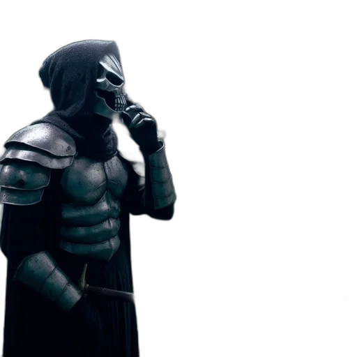 mask, sword, concept art, 3d render, comic book art, dark, during, stormy transparent PNG cut-out