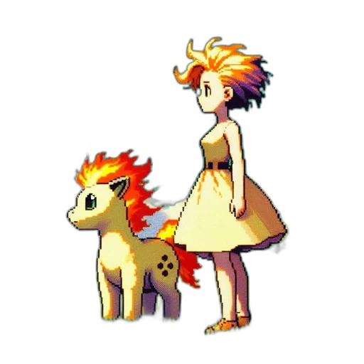 dragon, dress, staff, animal, concept art, pixel art, fantasy art, watercolor transparent PNG cut-out