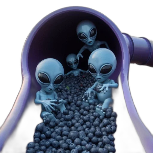 food, concept art, 3d render, outer space, four, alien-like, figures, emerge transparent PNG cut-out