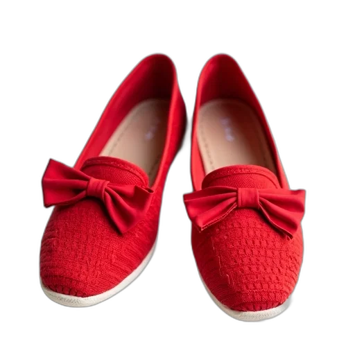 shoes, 3d render, red, pair, canvas, slip-on, woven, texture transparent PNG cut-out
