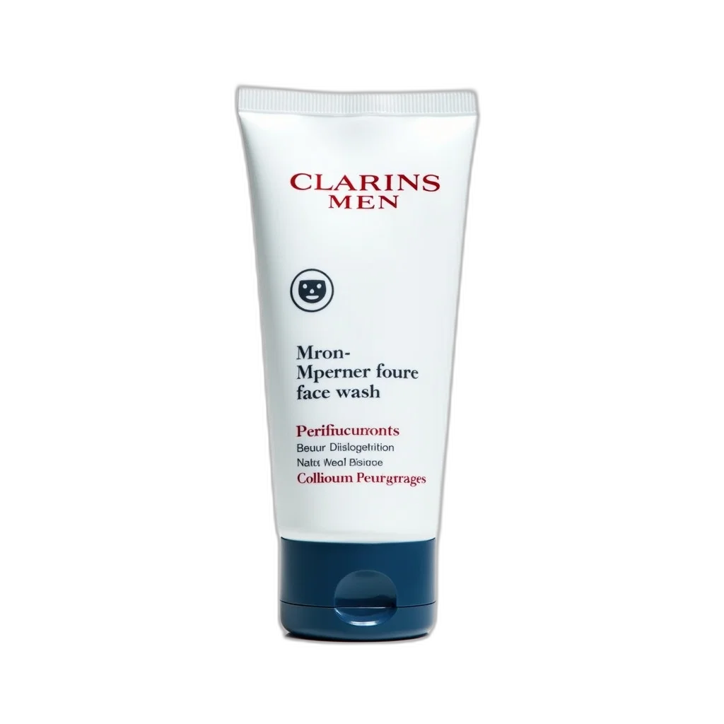 tube, clarins, men, active, face, wash, displayed, against transparent PNG cut-out