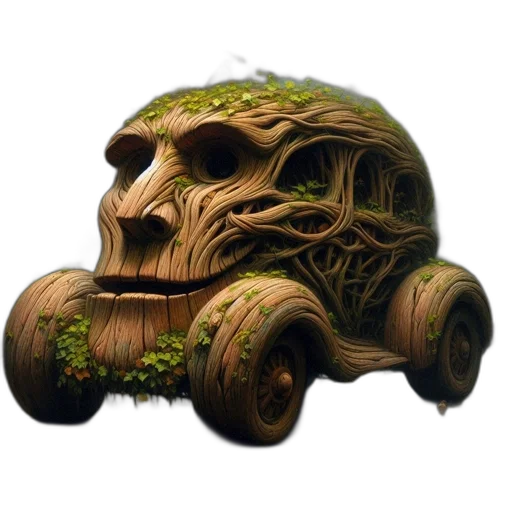 car, hair, creature, tree, concept art, fantasy art, 3d render, photorealistic transparent PNG cut-out