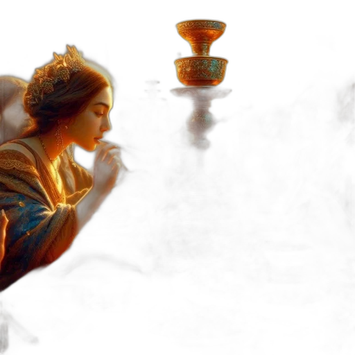 crown, photorealistic, oil painting, 3d render, concept art, fire, snow, rain transparent PNG cut-out