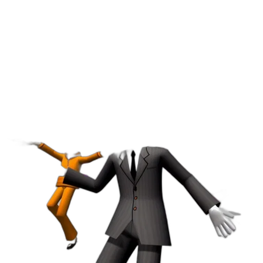 staff, jacket, robot, mask, 3d render, concept art, cartoon, two transparent PNG cut-out