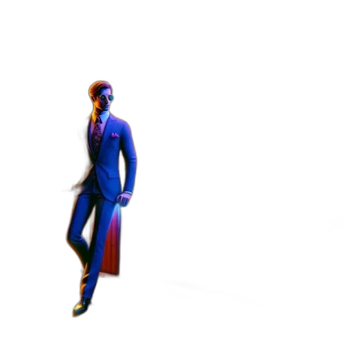 jacket, staff, robot, creature, 3d render, concept art, pixel art, comic book art transparent PNG cut-out