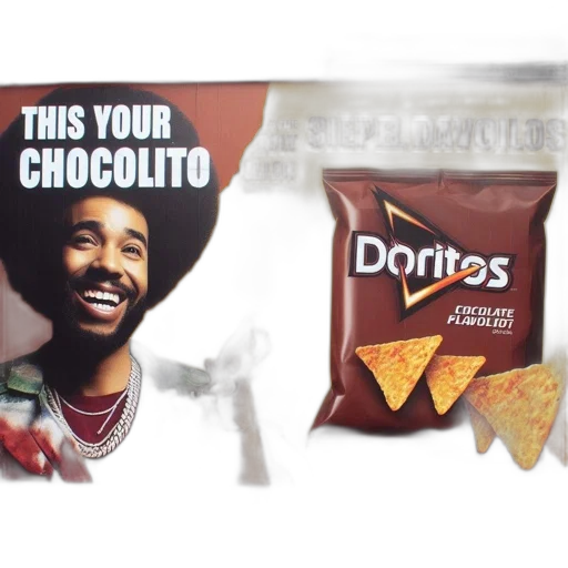 food, photorealistic, displays, smiling, man, afro, holding, chocolate transparent PNG cut-out