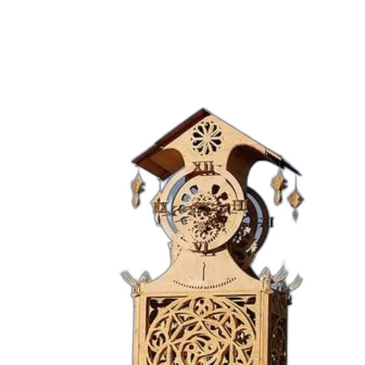 furniture, jewelry, crown, 3d render, intricately, designed, wooden, clock transparent PNG cut-out