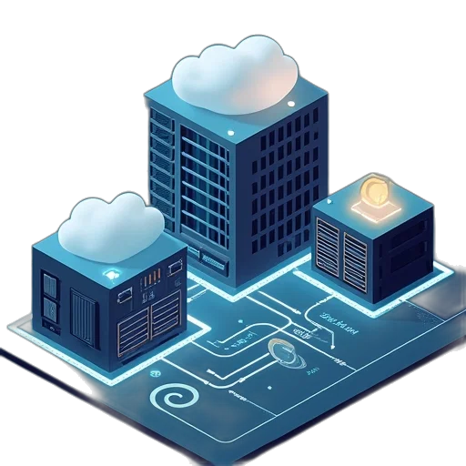 building, typical, home, network, architecture, remote, server transparent PNG cut-out