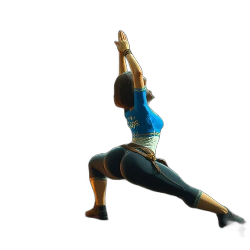 3d render, concept art, blue, woman, flowing, outfit, featuring, words transparent PNG cut-out