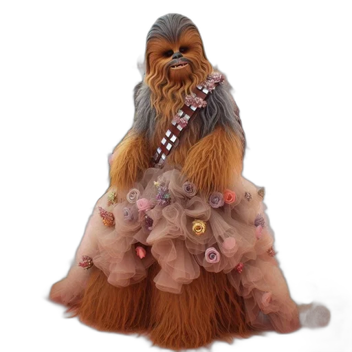 dress, creature, concept art, person, dressed, chewbacca, star, wars transparent PNG cut-out