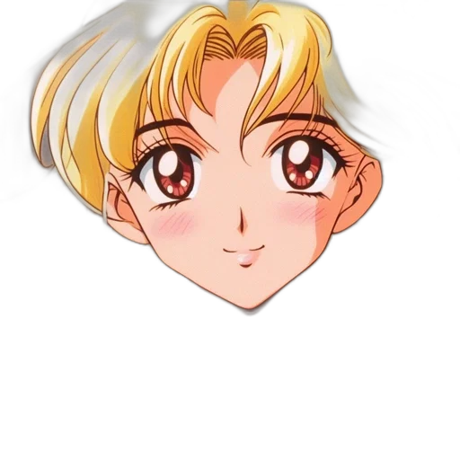 face, crown, mask, hair, anime, cartoon, vaporwave, pixel art transparent PNG cut-out
