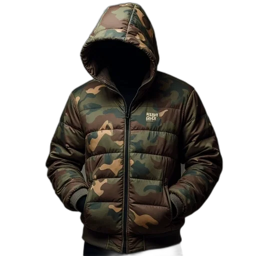 jacket, 3d render, green, obey transparent PNG cut-out