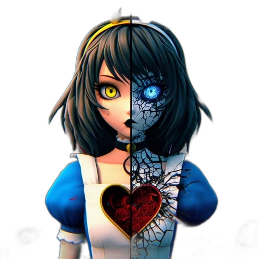 mask, robot, dress, flower, pixel art, concept art, fantasy art, anime transparent PNG cut-out