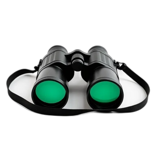mask, staff, 3d render, pair, black, binoculars, green-tinted, lenses transparent PNG cut-out