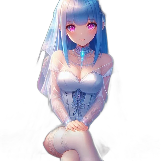 dress, robot, staff, sword, anime, fantasy art, pixel art, concept art transparent PNG cut-out