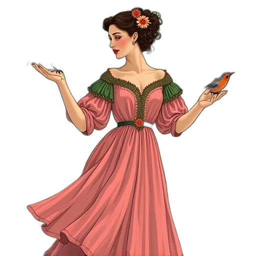 dress, staff, jewelry, concept art, fantasy art, cartoon, pixel art, fire transparent PNG cut-out