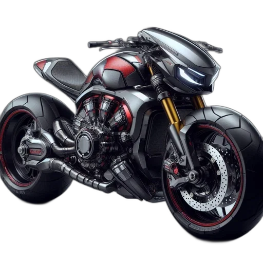 photorealistic, concept art, 3d render, pencil sketch, futuristic, motorcycle, sleek, aerodynamic transparent PNG cut-out