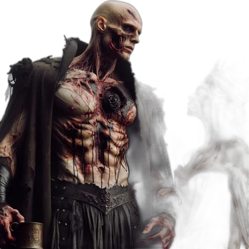 concept art, fantasy art, comic book art, cyberpunk, two, wounded, figures, muscular transparent PNG cut-out