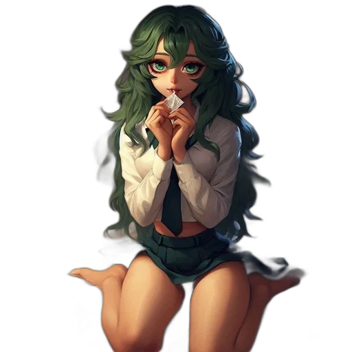 dress, creature, mask, staff, pixel art, concept art, anime, fantasy art transparent PNG cut-out