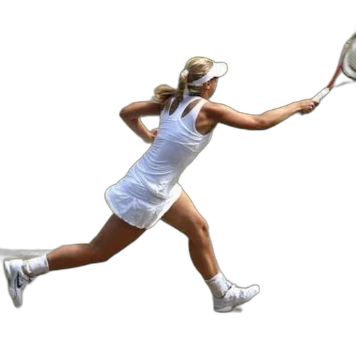 staff, photorealistic, 3d render, female, tennis, player, white, outfit transparent PNG cut-out
