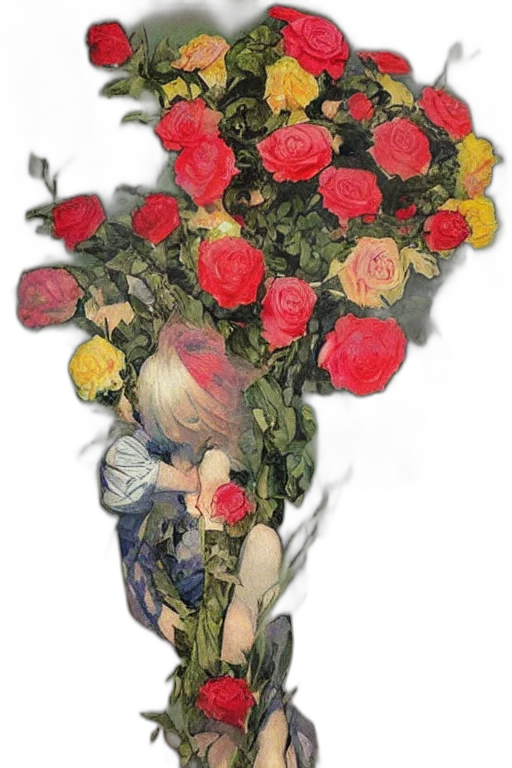 flower, oil painting, photorealistic, watercolor transparent PNG cut-out