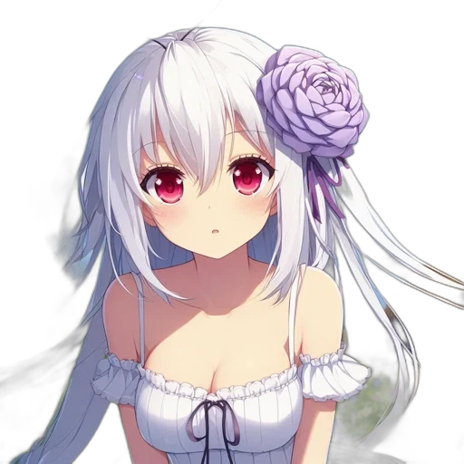 dress, flower, robot, face, anime, pixel art, fantasy art, concept art transparent PNG cut-out