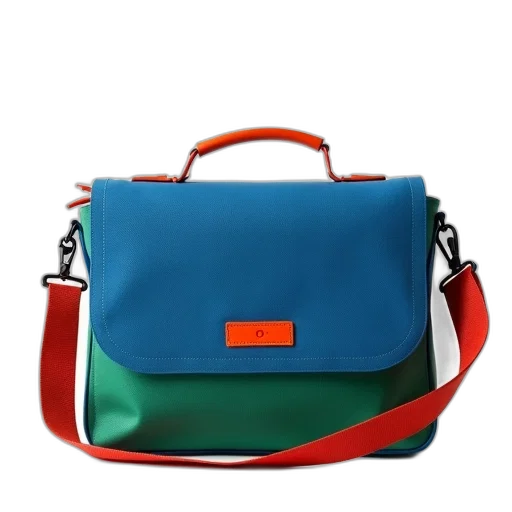 colorful, neon, blue, green, canvas, shoulder, bag, red transparent PNG cut-out