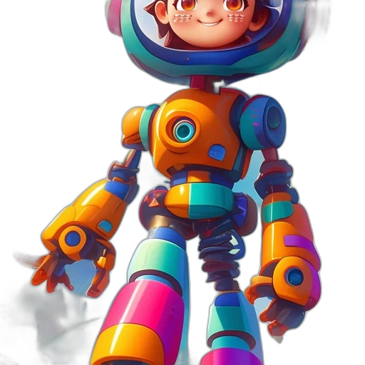 robot, staff, weapon, concept art, 3d render, pixel art, fantasy art, outer space transparent PNG cut-out
