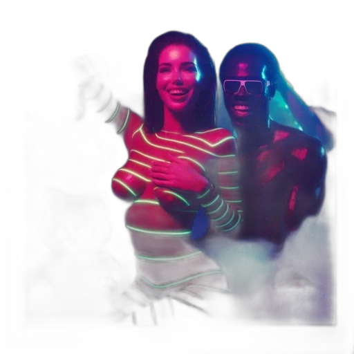 vaporwave, concept art, 3d render, photorealistic, neon lights, underwater, fire, outer space transparent PNG cut-out