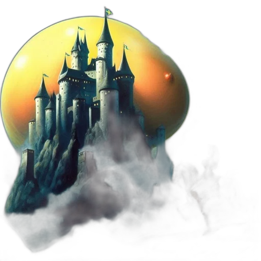 crown, concept art, fantasy art, watercolor, comic book art, fog, outer space, fantasy transparent PNG cut-out
