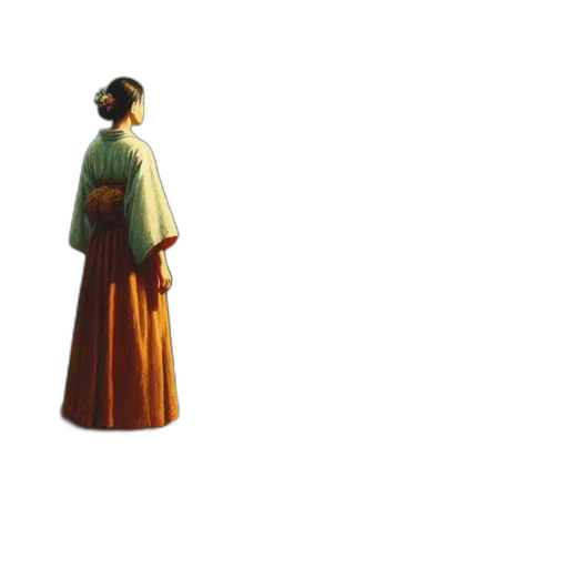 dress, staff, umbrella, jacket, pixel art, concept art, 3d render, oil painting transparent PNG cut-out