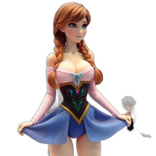 dress, concept art, 3d render, fantasy art, cartoon, detailed, figurine, female transparent PNG cut-out