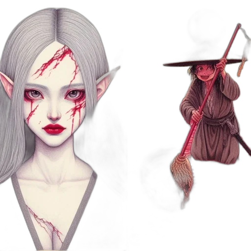 fantasy art, concept art, pixel art, watercolor, red, dark, pastel, earth tones transparent PNG cut-out