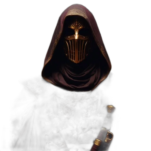 mask, staff, face, weapon, concept art, fantasy art, pixel art, comic book art transparent PNG cut-out