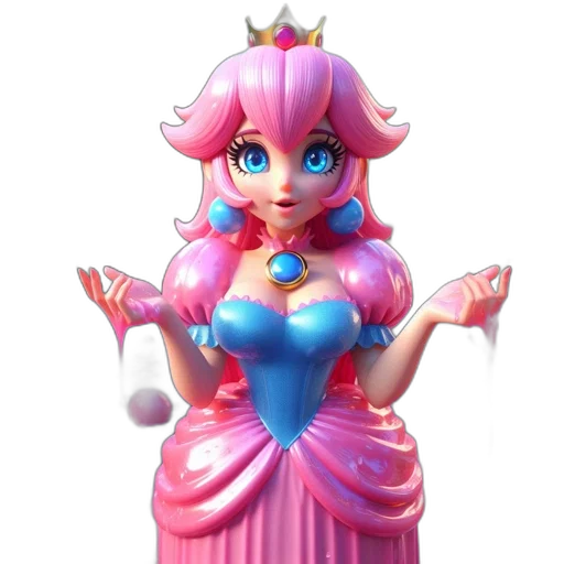 dress, crown, staff, 3d render, concept art, vaporwave, fantasy art, pastel transparent PNG cut-out